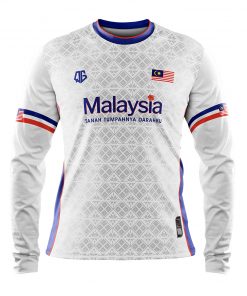 SongketMalaya (White) Long Sleeve - Qenyeh Graphics