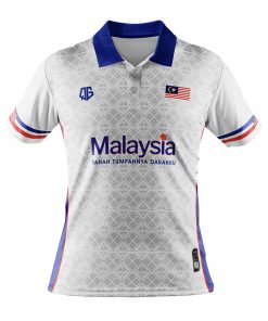 SongketMalaya (White) Polo Button - Qenyeh Graphics