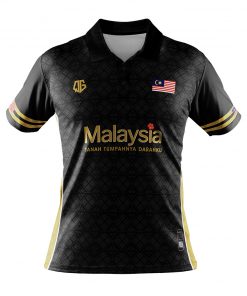 SongketMalaya (Black) Polo Button - Qenyeh Graphics