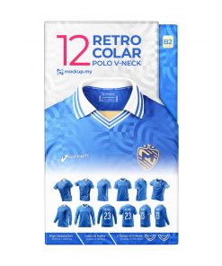 MockupBox - B2 Retro Collar - Polo V-Neck- Mockup.my